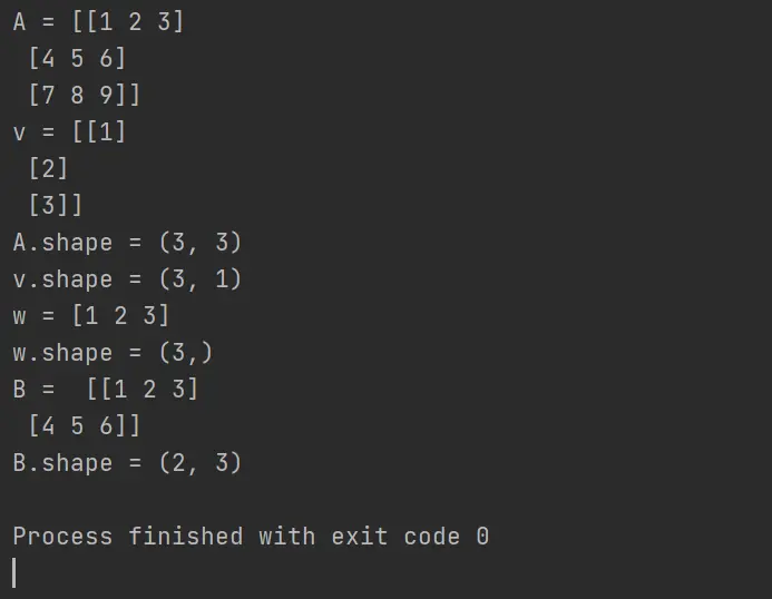 【线代&NumPy】第一章 - 线代概要课后练习 | .array 和 .shape | 简述并提供代码