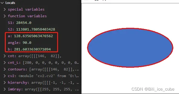 OpenCV-Python中cv2.fitEllipse的(a,b)和angle究竟表示什么？