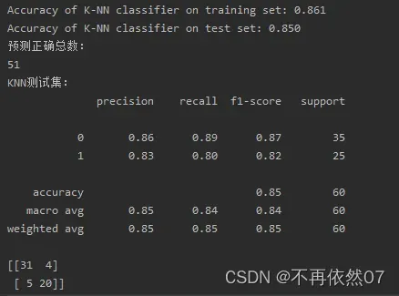 python实现KNN模型分类预测并验证评估（附代码）