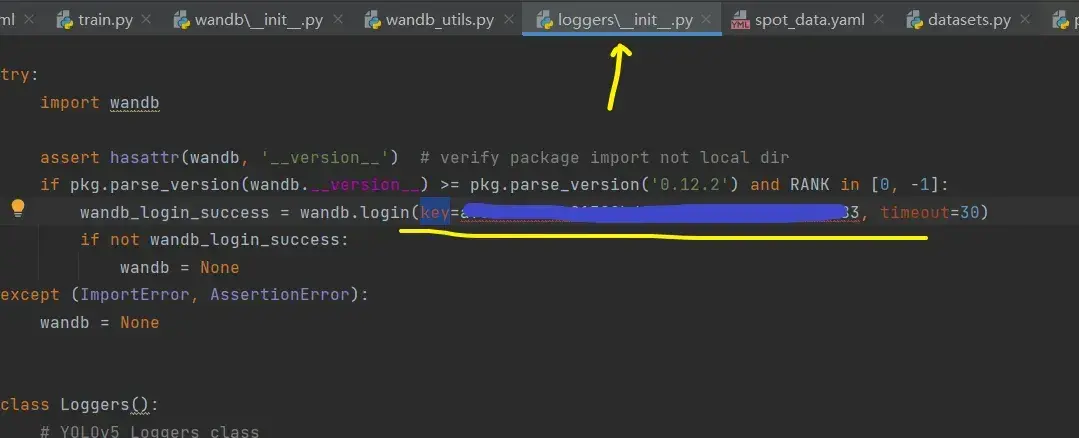 yoloV5训练出错：wandb.errors.UsageError: api_key not configured (no-tty). call wandb.login(key=[your_api_