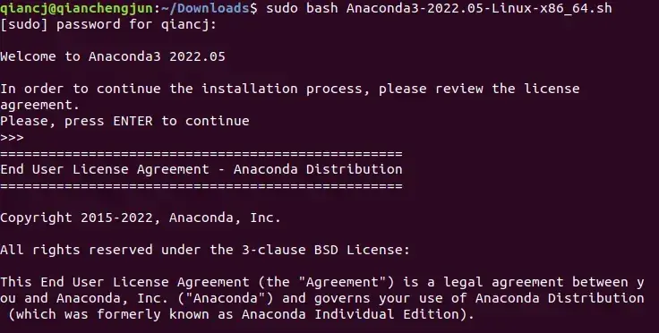 Ubuntu18.04安装Anaconda