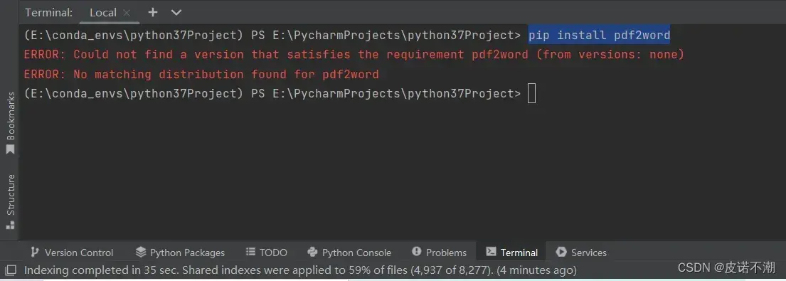 Python pip install 安装包报错ERROR: Could not find a version that satisfies the requirement XXX解决方法