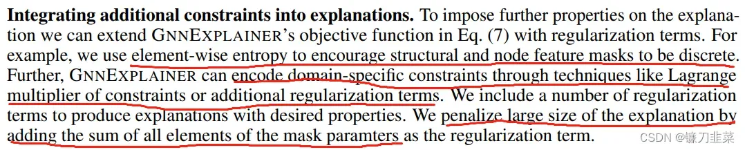 Integrating additional constraints into explanations