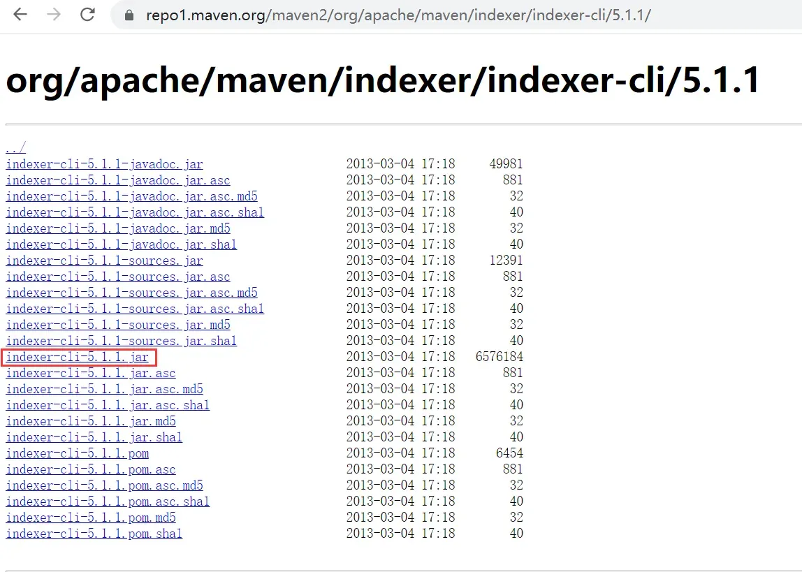 indexer -cli 5.1.1 文件列表