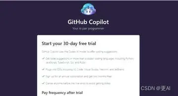 GitHub copilot授权页面的截图